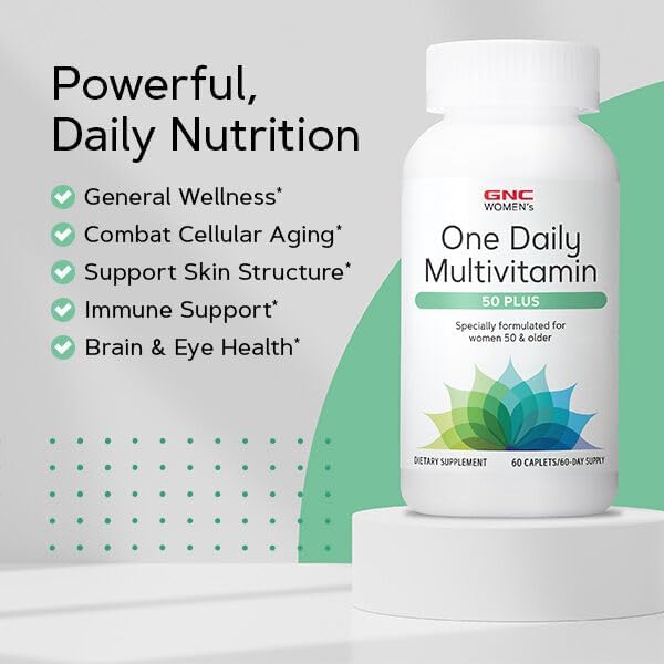 GNC One Daily Multivitamin 50 Plus | Science-Backed Formula | 60 Caplets