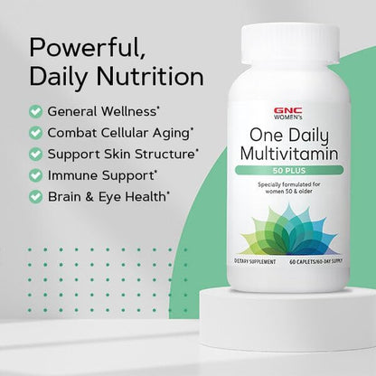 GNC One Daily Multivitamin 50 Plus | Science-Backed Formula | 60 Caplets