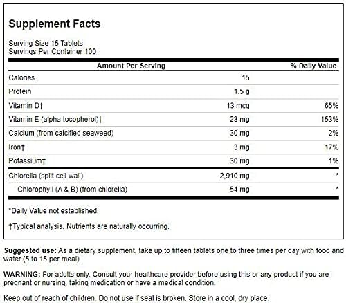 Swanson Chlorella 194 mg 1500 Tabs (2 Pack)
