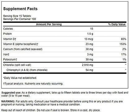 Swanson Chlorella 194 mg 1500 Tabs (2 Pack)