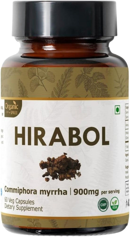 HIRABOL 60 Capsules | Commiphora myrrha (Hirabol) | 900mg per Serving | Natural 60 Capsules