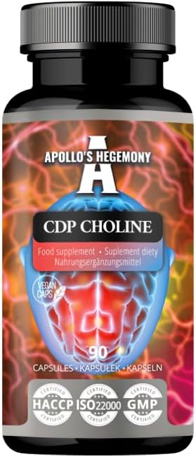 APOLLO'S HEGEMONY CDP Choline 300 mg - Citicoline 90 Vegan Capsules - 3 Months Supply - Lipid Choline - High Strength Nootropic Supplement to Improve Memory and Concentration