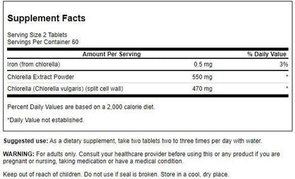 Swanson Chlorella Complex 275 Milligrams 120 Tabs