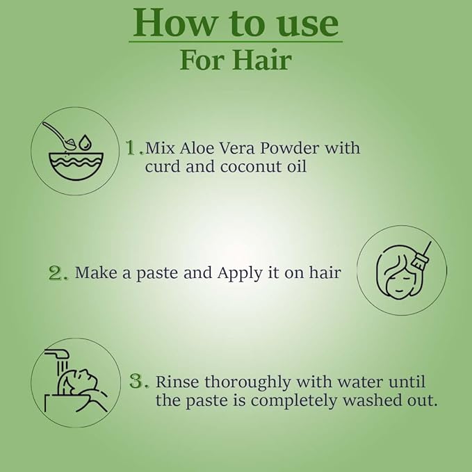 minature Aloe Vera Powder | Aloe Barbadensis | Vegan Non GMO| Pure & Natural with NO Chemical | Made in India| Skin 7 Hair Care| | 454 g / 16 Oz