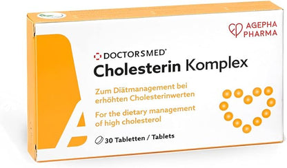 Cholesterin Komplex | 30 Vegan Tablets | Supplement to Maintain Cholesterol Levels | Red Yeast Rice Extract with Monacolin K | Gluten-Free, Lactose-Free | Manufactured in Europe