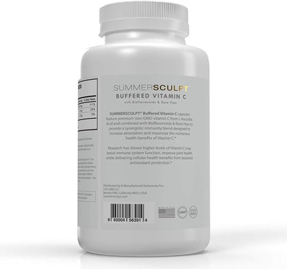 Vitamin C 1000 mg Daily Immune Support with Rose HIPS & Citrus Bioflavonoids Healthy Skin & Joints Buffered Non-GMO Non Acidic, 120 Capsules