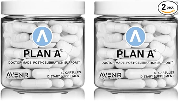 Plan A™ - Post-Celebration Relief & Morning Restore, Dehydration & Headache Support - Dihydromyricetin DHM and L Cysteine - 90 Capsules