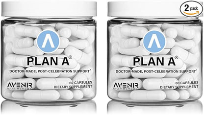 Plan A™ - Post-Celebration Relief & Morning Restore, Dehydration & Headache Support - Dihydromyricetin DHM and L Cysteine - 90 Capsules
