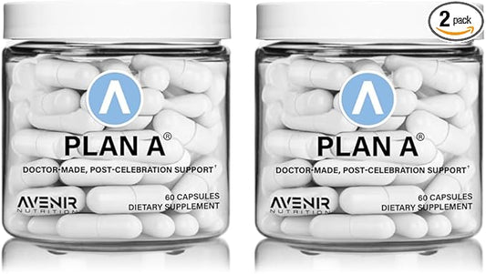 Plan A™ - Post-Celebration Relief & Morning Restore, Dehydration & Headache Support - Dihydromyricetin DHM and L Cysteine - 90 Capsules