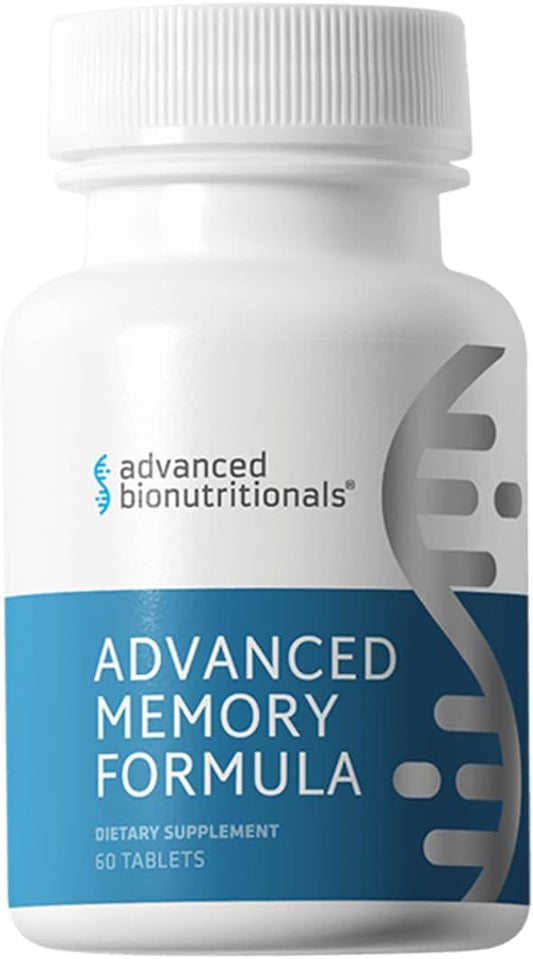 Advanced Bionutritionals Advanced Memory Formula, Brain Booster Supplement for Memory and Focus, Acetylcholine, Alpha-GPC, NeuroFactor, Manufactured in The USA, 60 Tablets