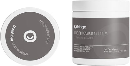 Fringe Triple Magnesium Mix Powder, Magnesium Glycinate, Orotate, & Malate, Unflavored, Clean Formula, Mix Into Anything, 30 Servings