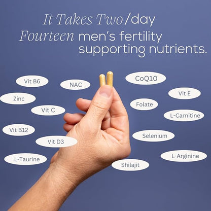 Beli Men Prenatal Multivitamin Preconception Fertility Support, Enhanced Sperm Health, Sperm Count & Motility, Testosterone, 60 Capsules with Vitamin E, B6, B12, Zinc, Folate & CoQ10, 30-Day Supply