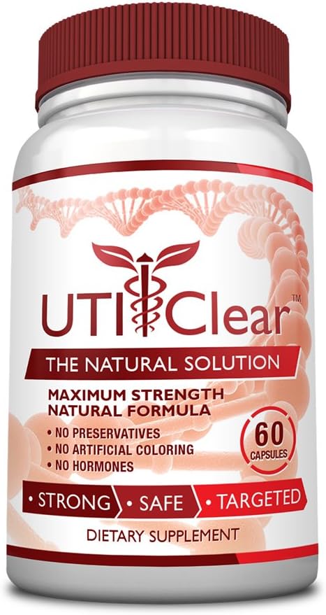 UTI Clear - Urinary Tract Support- 100% Pure Key Ingredients – Cranberry, Lingonberry, D-Mannose, Berberine & Uva Ursi - 1 Bottle