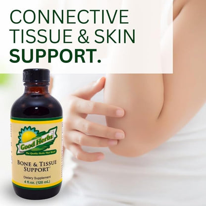 Youngevity Bone and Tissue Support - Organic & Wild Crafted Herbs - White Oak Bark, Skullcap, Oatstraw, Hydrangea, Marshmallow, Mullein, Wormwood, Lobelia - Good Herbs - (4 Fl Oz)