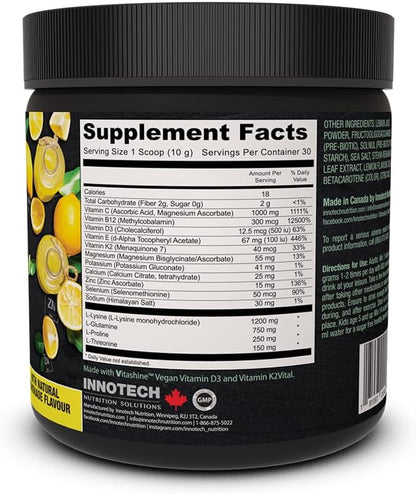 Innotech Nutrition Solutions Immune Essentials, 300 Gram - Lemon Flavour