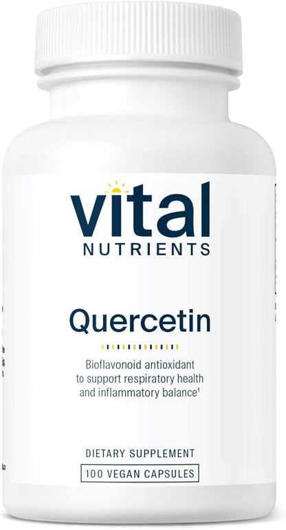 Vital Nutrients Quercetin | Vegan Quercetin Supplement with Bioflavonoids for Sinus, Respiratory, Heart, & Immune Function Support | Gluten, Dairy, Soy Free | 500mg | 100 Capsules