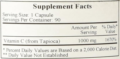 Ecological Formulas - Vitamin C-1000 from Tapioca 90 caps [Health and Beauty]