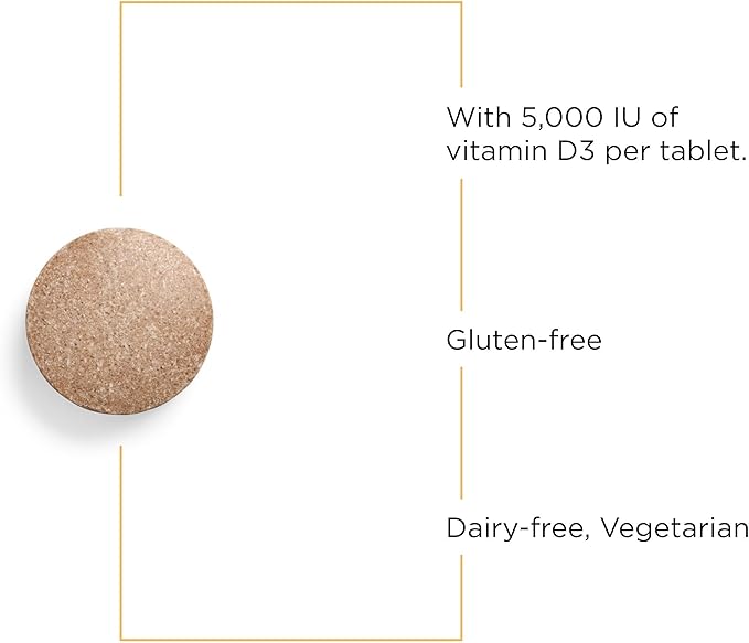 Integrative Therapeutics Vitamin D3 125 mcg - 5,000 IU – Immune Support Supplement* - Healthy Bone Support* - Gluten Free - 90 Chocolate Flavored Chewables