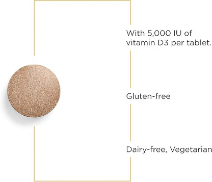 Integrative Therapeutics Vitamin D3 125 mcg - 5,000 IU – Immune Support Supplement* - Healthy Bone Support* - Gluten Free - 90 Chocolate Flavored Chewables