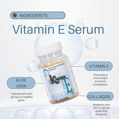 KIOCARE-Vitamin E Oil for Face-Skin Care,Vitamin E Oil-Vitamin E Capsules-Facial Skin Care Products-Face Serum-Face Care-Vitamina E para la Cara-Anti Aging-Aloe Vera-Face Oil and Serum for Women
