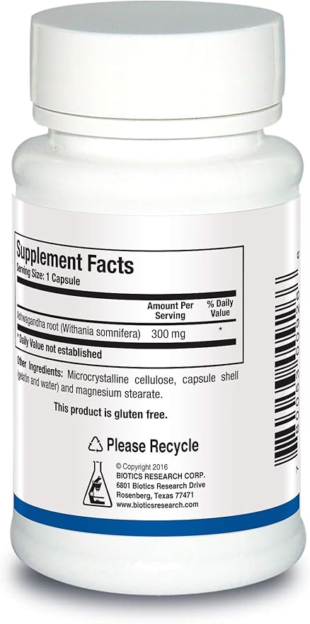 Biotics Research Bio Ashwagandha 300mg Ashwagandha Root, Adaptogenic Herb, Promotes Relaxation Response, Healthy Adrenal, Cognitive and Immune System Function, Brain Health, Women’s Health 60 Capsules