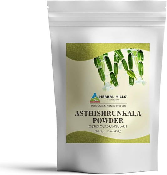 HERBAL HILLS Asthishrunkala Powder Cissus Quadrangularis | 16 oz (454 GMS)