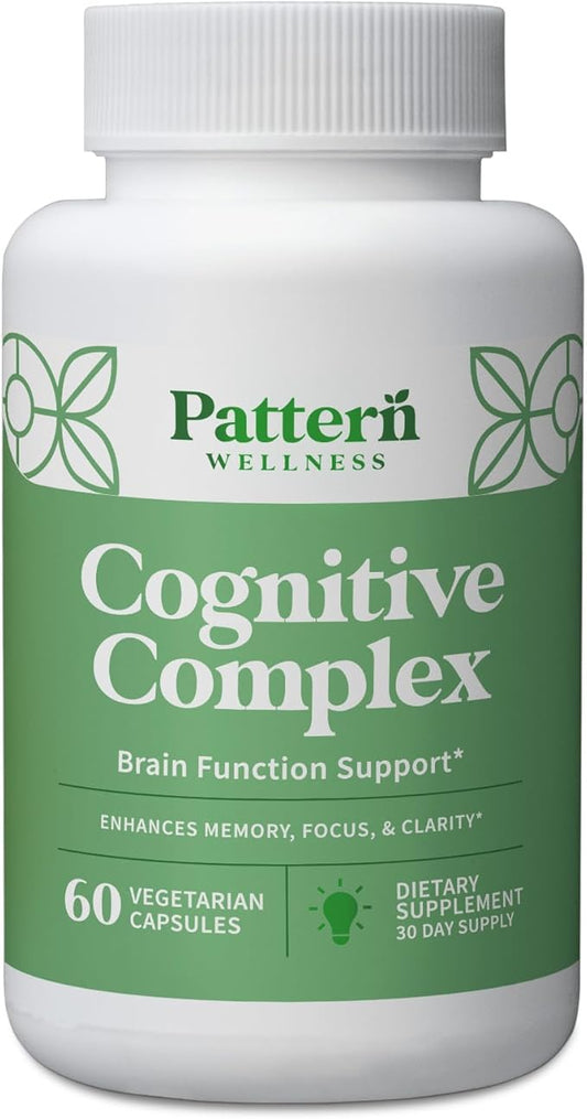 Pattern Wellness Cognitive Complex Supplement - Enhance Memory, Focus, and Clarity - Brain Health Support - 60 Vegetarian Capsules