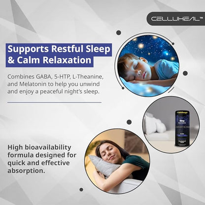 CelluStrength Sleep Spray - Blueberry Flavor, 30 Servings | Natural Support for Rest & Relaxation with GABA, Melatonin | High Bioavailability