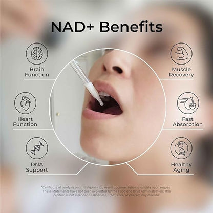 Neurogan NAD+ Liposomal Drops - 300mg Per Serving, 18,000mg Total - Liquid Drops Supplements - Cellular & Immune Support Supplement - Nicotinamide Adenine Dinucleotide for Women & Men