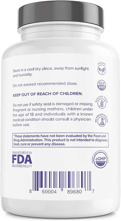 Immune Support Supplement with Vitamin C and Zinc, Sambucus Elderberry, Vitamin D3, Glutathione, Echinacea Capsules - Natural Immune Booster Herbal Supplements - Vegan, Gluten-Free (60ct)