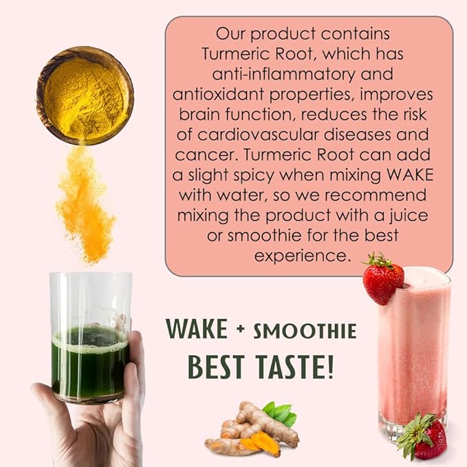 Wake Antioxidant Super Greens, Best Natural Powder Superfood, Spirulina & Chlorella, Vitamin B12, Non-GMO Vegan Drink, Juice & Smoothie Blend, Enzymes, Probiotics, Acai Berry & Camu Camu