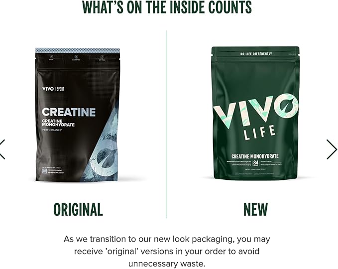 Vivo Life - Creatine Monohydrate Powder Micronised - Vegan, Unflavoured (8.8 oz, 84 Servings)