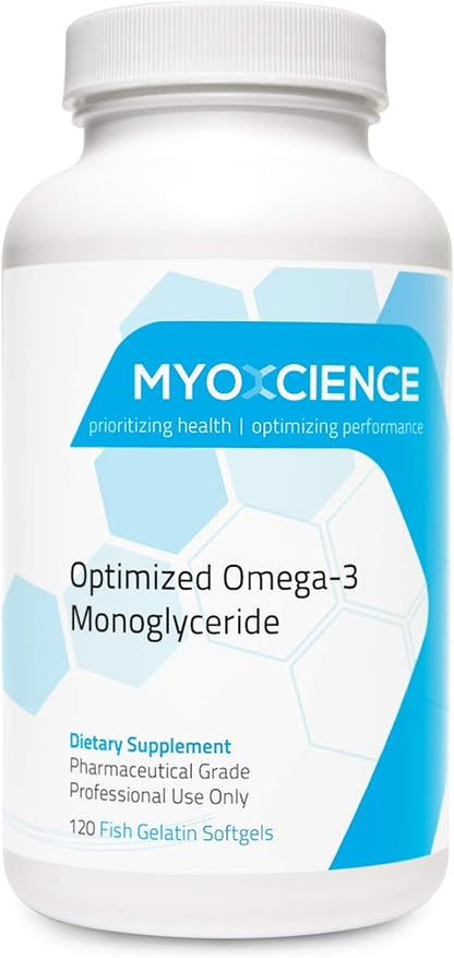 MYOXCIENCE Optimized Omega-3 Monoglyceride | Extra Strength Fish Oil | 600 mg EPA | 260 mg DHA | Monoglyceride Form | IFOS Certified | Enteric Coated (120 Softgels)