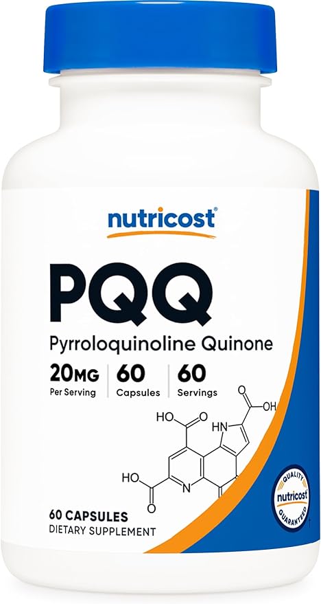Nutricost PQQ (Pyrroloquinoline Quinone) 20mg, 60 Capsules - Vegetarian Capsules, Non-GMO, Gluten Free