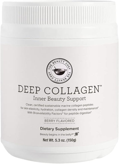 The Beauty Chef Deep Marine Collagen™ Inner Beauty Support – Berry-Flavoured Collagen Powder for Skin Hydration and Elasticity, Sourced from Wild-Caught, Deep-Sea North Atlantic Cod, 5.3 oz / 150g