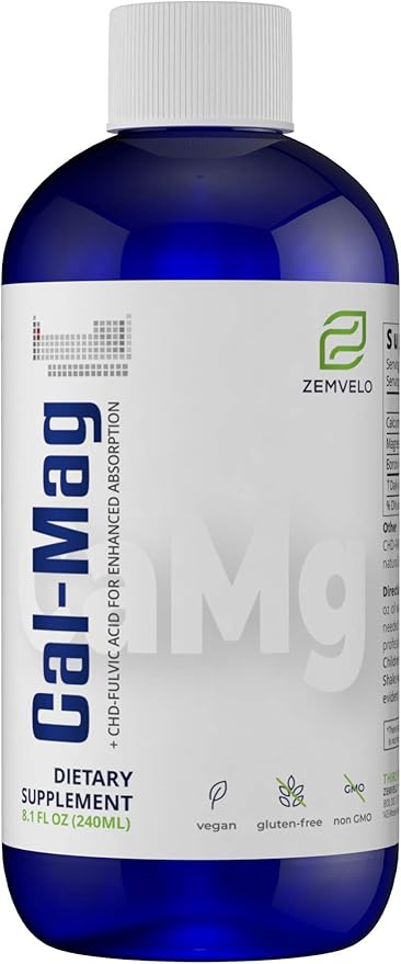Liquid Ionic Cal/Mag | Calcium, Magnesium, Boron | Bone & Muscle Support | Restful Sleep | Mood Support | 48 Day Supply