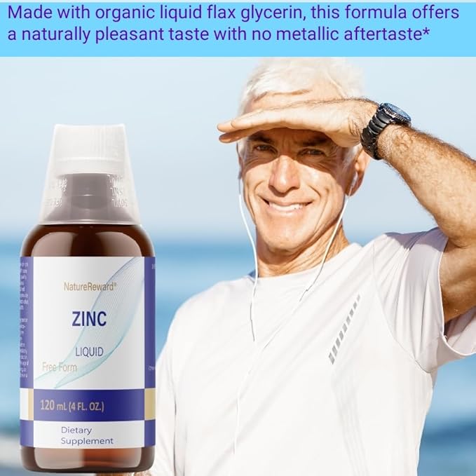 Organic Liquid Zinc, 60 Servings – Alcohol Free Zinc Sulfate – Supports Immune Health & Metabolism – Antioxidant – Gluten-Free, Non-GMO, Vegan & Paleo Friendly (120 ml), 4 FL OZ