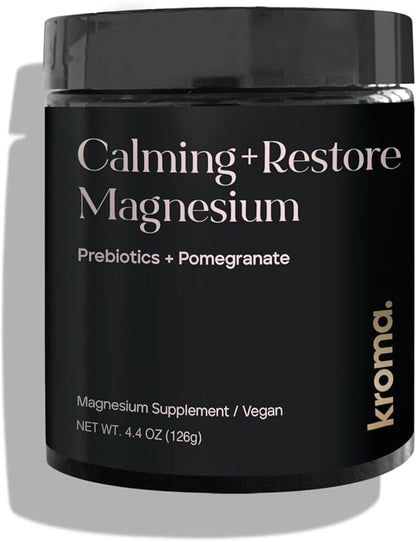 Calming Restore Magnesium Supplement with L Theanine and Magnesium Complex, Gluten Free Powder Drink Mix, Sleep, Calm, Relaxation and Muscle Recovery Support, Tart Pomegranate, 30 Servings