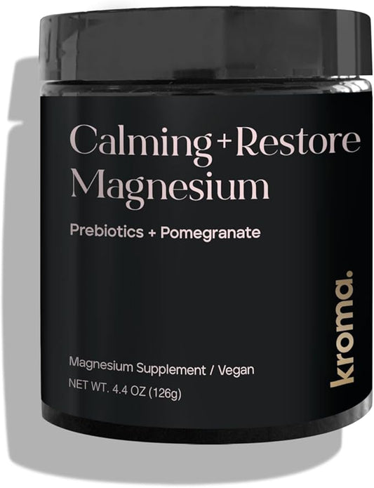 Calming Restore Magnesium Supplement with L Theanine and Magnesium Complex, Gluten Free Powder Drink Mix, Sleep, Calm, Relaxation and Muscle Recovery Support, Tart Pomegranate, 30 Servings