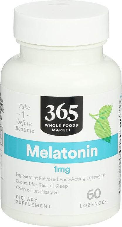 365 Everyday Value, Melatonin Lozenges 1mg, Peppermint Flavor, 60 Count