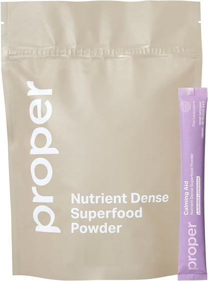 Proper, The Lavenders Calming Aid. Sleep and Relaxation Drink Mix. GABA L-Theanine Supplement with Magnesium, Lavender, Lemon Balm, and Ashwagandha. Natural Calm Stress Support Supplements