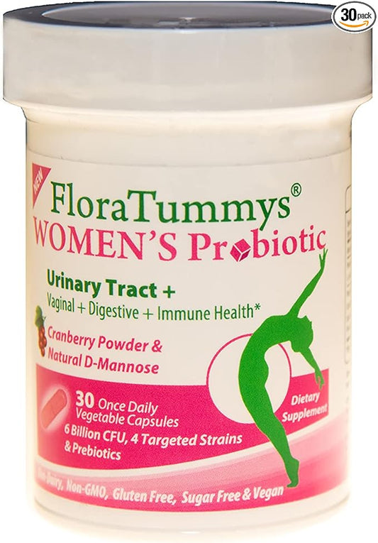 Women's Probiotic, Urinary Tract Digestive Immune System Health, Cranberry Powder, Kosher Certified, Non-Dairy, Gluten Free, Non-GMO