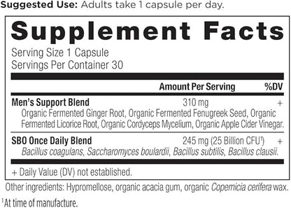 Ancient Nutrition Probiotics for Men, SBO Probiotics Men's Once Daily 30 Ct, for Healthy Digestion and Immune System Function Support, 25 Billion CFUs* Per Serving