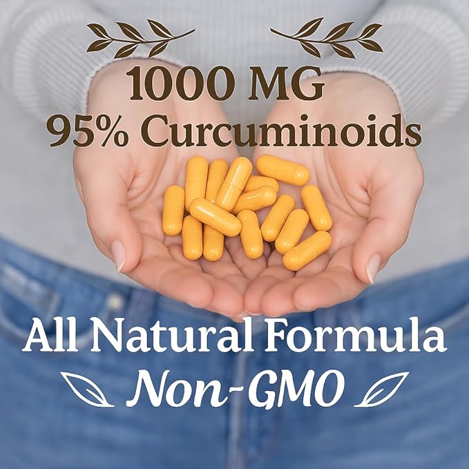 Me First Living Turmeric Curcumin 1000 mg 95% Curcuminoids, Bioperine 10 mg, 19x More Potent Than Others, Increased Absorption, Non-GMO, Organic Turmeric, Vegan, Gluten Free, 60 Capsules