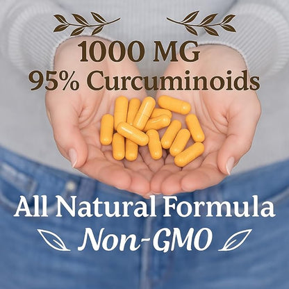 Me First Living Turmeric Curcumin 1000 mg 95% Curcuminoids, Bioperine 10 mg, 19x More Potent Than Others, Increased Absorption, Non-GMO, Organic Turmeric, Vegan, Gluten Free, 60 Capsules