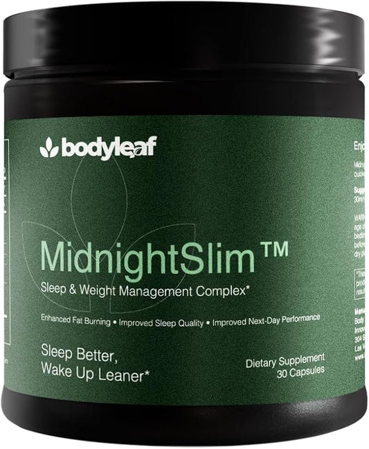 MidnightSlim™ | Nighttime Fat Burner for Weight Loss, Deep Sleep & Gut Health | Bloating, Metabolism & Belly Fat Support | Probiotics, Paradoxine®, GABA | 30 Capsules