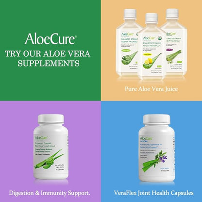 AloeCure Natural Melatonin + Collagen with Organic Aloe Vera - Natural Sleep Aid Supplement for Restful Nights - Collagen Complex for Joint Strength, Skin Elasticity, Hair & Nail Growth, 30 Capsules