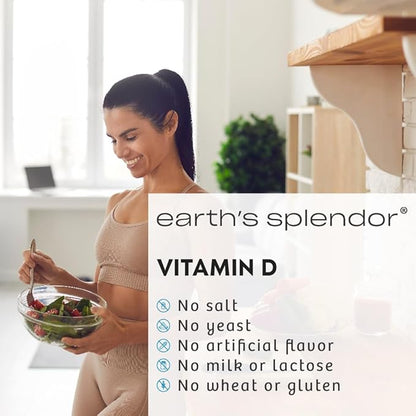Earth's Splendor Vitamin D 2,000 IU - Support Immune System Health, Support Strong Bones - 75 Count