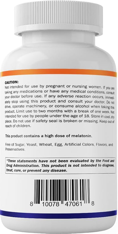 Vitamatic Melatonin 30 mg - with B6 & L-Theanine - 120 Fast Dissolve Tablets with Natural Berry Flavor (2 Tablets Dose = Melatonin 60 mg) (120 Count (Pack of 1))