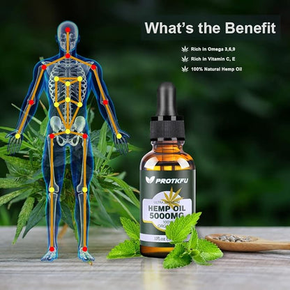 (2Pack Hemp Oil - Omega 3-6-9 Oil Fatty Acids Nutritional Supplement for Immune System Support, Focus, Calm, Relaxation, and Mood Enhancement - Organic, Vegan, Non-GMO